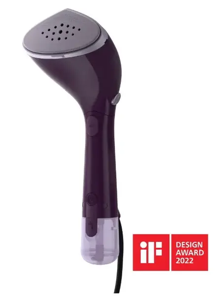 Aparat de calcat vertical portabil Philips Seria 7000 STH7050/30, 1500W, Debit abur 28 g/min, Rezervor de 100 ml detasabil + rezervor de apă suplimentar de 200 ml, Talpă OptimalTEMP, Incălzire (Mov/Gri)