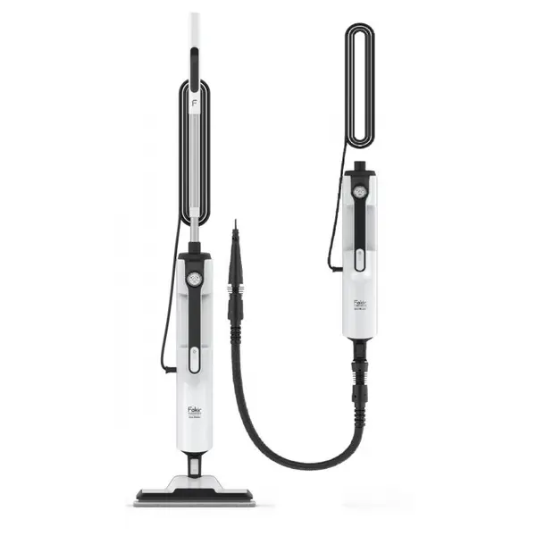 Aparat de curatat cu aburi 2 in 1 Fakir Duo Steam, 1400W, rezervor 380ml, 15-32 ml/min, 9 accesorii incluse, Incalzire in 15 sec, Alb