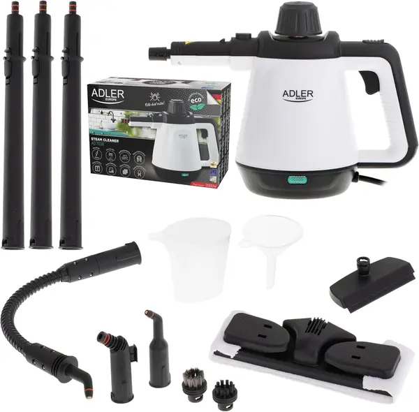 Aparat de curatat cu aburi, multifunctional, 13 accesorii, 1500W