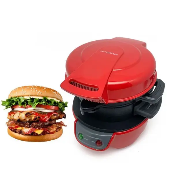 Aparat de facut burgeri sau sandwich-uri RAF 600W, Rosu