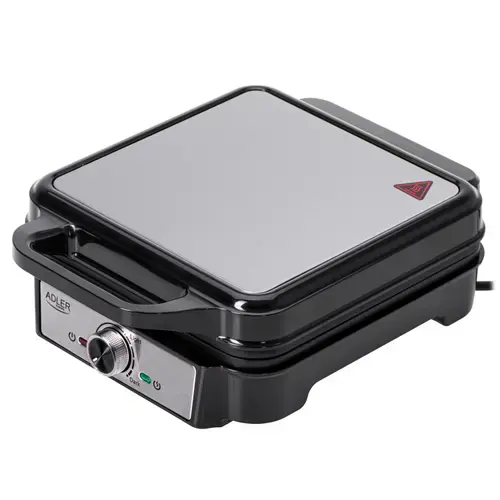 Aparat de facut vafe Adler AD 3083, 1800 W, 4 vafe (Negru/Argintiu)