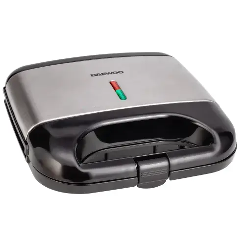 Aparat de facut vafe Daewoo DWM20X, 800 W, placi neaderente, termostat, clapeta de blocare (Inox)