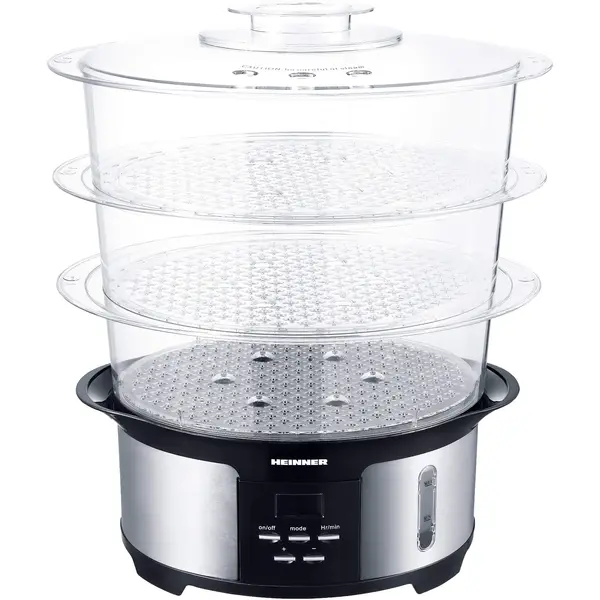 Aparat de gatit cu aburi Heinner HSA-1000XMC, 1000 W, 12 l, Argintiu