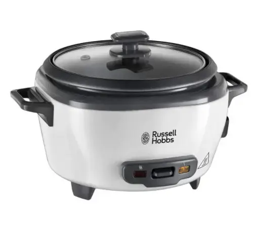 Aparat de gatit orez Russell Hobbs 27030-56, 300 W, 0.8 L, Mentinere automata la cald (Alb/Negru)
