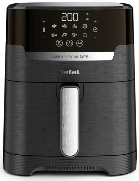 Aparat de gătit sănătos Tefal - Easy Fry & Grill EY505815, 1400W, negru/argintiu