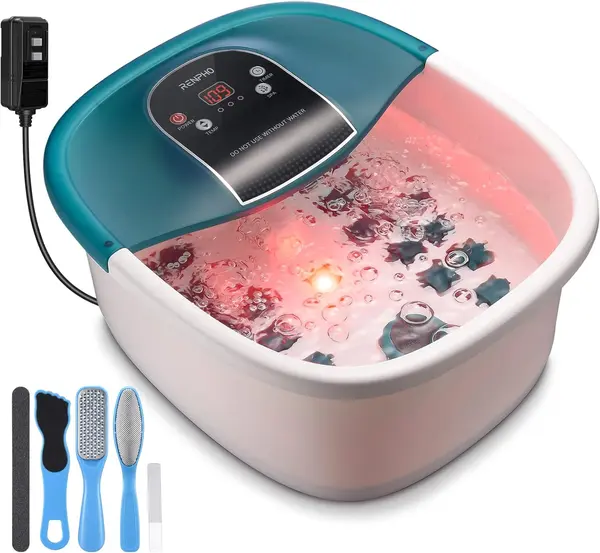 aparat de hidromasaj picioare renpho x002, masaj shiatsu, masaj cu apa, 22 role, caldura, bule, vibratii, control temperatura, s