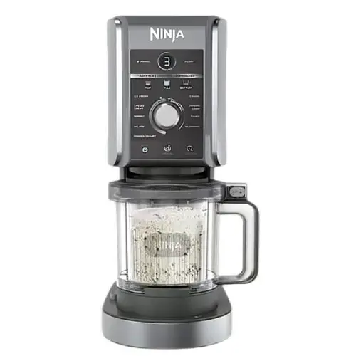 Aparat de inghetata NINJA CREAMi Deluxe NC502, 800W, 10 programe, 2 recipiente de 709 ml (Negru/Argintiu)