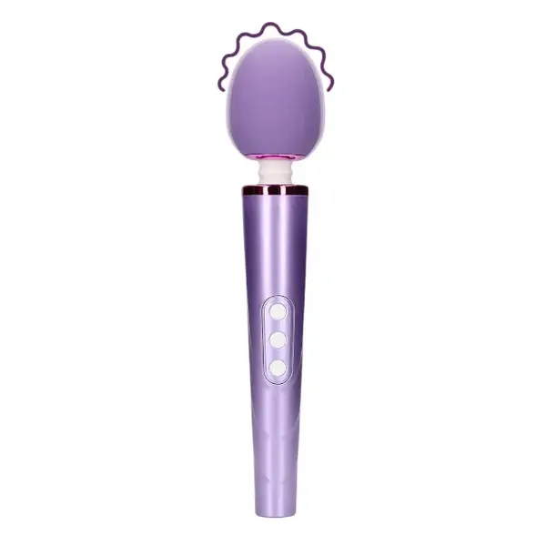 Aparat de masaj LOVELINE Wand Vibrator, pentru corp și zone intime, cu silicon ultra-moale, 6 funcții de vibrație, mov