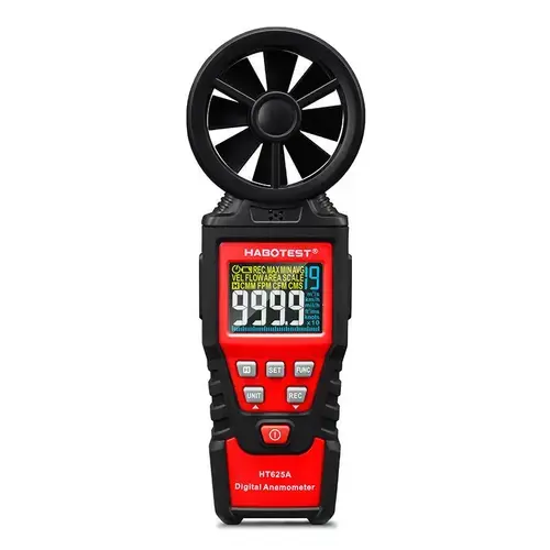Aparat de masura digital Habotest HT625A, Anemometru, Afisaj LCD, Negru