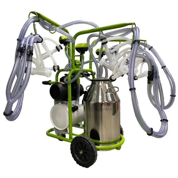 Aparat de muls capre, 6 posturi, 1 bidon 40L inox, pahare plastic, 480/min,1,1 kw