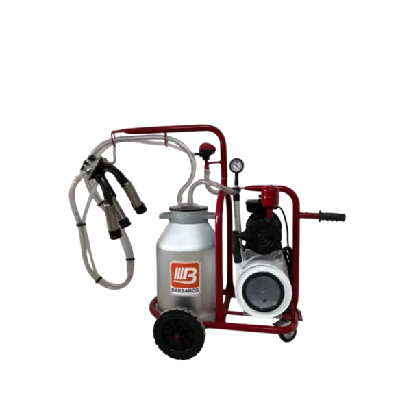 Aparat de muls vaci cu tanc vacuum, 1 post, 1 bidon 40l aluminiu, pahare inox, 250l/min, 0.55kw