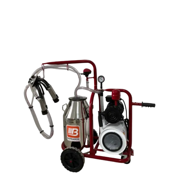 Aparat de muls vaci cu tanc vacuum, 1 post, 1 bidon 40l inox, pahare inox, 250l/min, 0.55kw