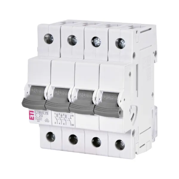 Aparat de protectie supracurent ETIMAT P6 3P+N C20 ETI 001900431