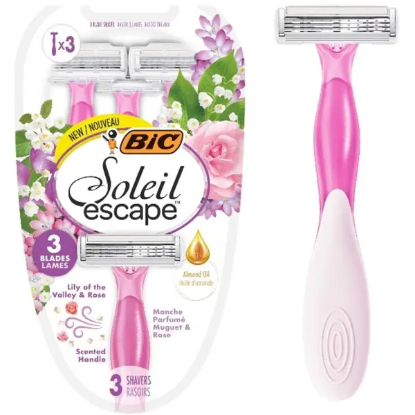 Aparat de Ras Bic Soleil Escape Lilly Summer, Femei, 3 Lame, 3 Bucati