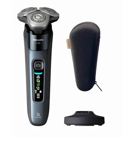 Aparat de ras electric Philips Seria 5000 X9001/10, Autonomie 50 minute, Utilizare Umed&Uscat, Husa calatorie (Albastru)