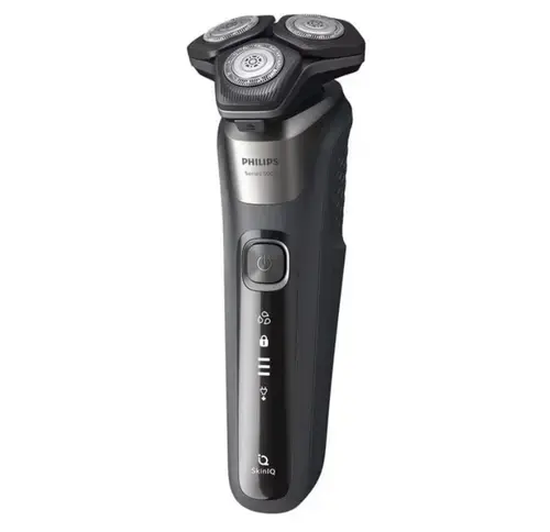 Aparat de ras PHILIPS Shaver Series 5000 S5887/30, Acumulator, Autonomie 60 min, SkinIQ (Negru/Gri)