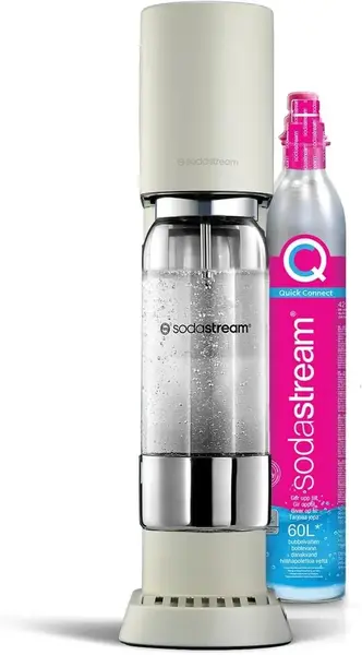 Aparat de sifon SodaStream Enso, 1 Sticla Metal Enso, Cartus CO2 (Bej)