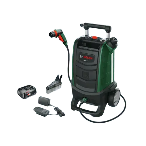 Aparat de spalat cu presiune Bosch Fontus 18V, Rezervor 15 L, 20 bari, Maner telescopic, 1x Acumulator 2.5 Ah si Incarcator