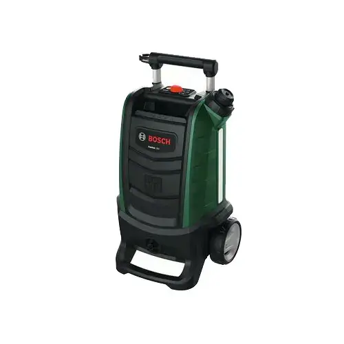Aparat de spalat cu presiune pe acumulator Bosch 06008B6102, 18 V, 20 bar presiune maxima, 15 l rezervor, 4 m lungime furtun, filtru apa, pistol de stropit, SmartBrush, fara acumulator/incarcator