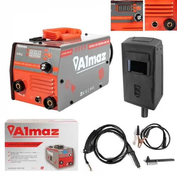 Aparat de sudura MIG 160 AZ-ES040, MIG MMA, 160A, Diametru electrod 1.6a, 3.2mm, Diametru sarma 0.8-1.0mm