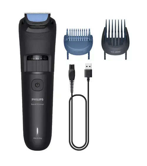 Aparat de tuns barba Philips BT3620/15, Umed&Uscat, 40 trepte taiere, Autonomie 70 minute, Lame cu autoascutire (Negru)