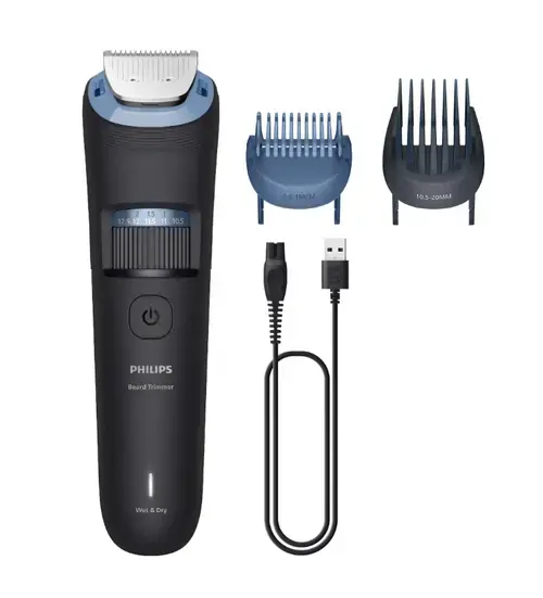 Aparat de tuns barba Philips Seria 3000 BT3660/15, Autonomie 80 minute, 40 trepte taiere, Rezistent la apa (Negru)