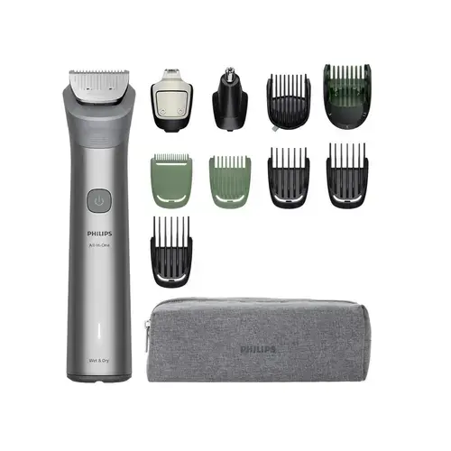 Aparat de Tuns Multifunctional 11 in 1 Philips Series 5000 Series MG5941/15, Acumulator, Autonomie 120 min (Argintiu)