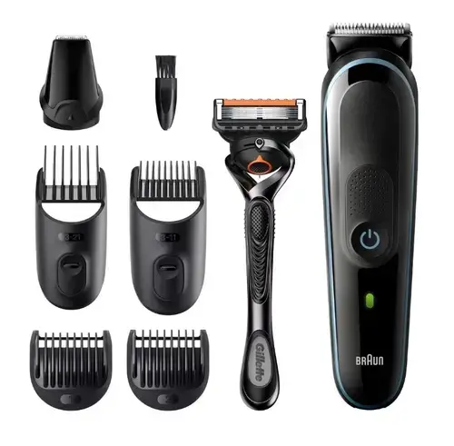 Aparat de tuns multifunctional BRAUN MGK5345, Acumulator, 100 minute Autonomie (Negru)