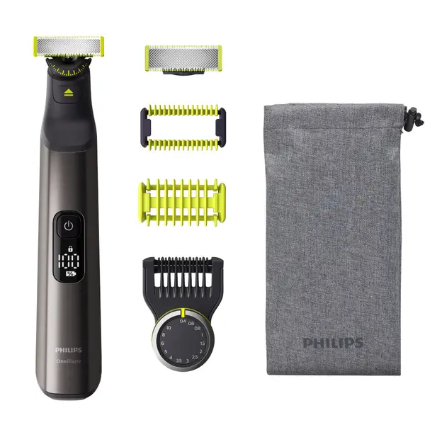 Aparat de tuns Philips OneBlade Pro QP6551/15, 0.4-10 mm, Crom