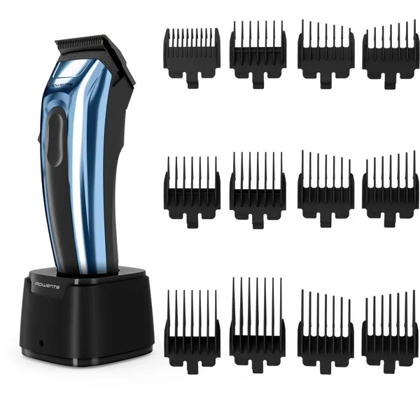 Aparat de tuns Rowenta Barber Experience TN1551E0, autonomie 150 minute, lame inox, 6500 rpm, 0.6 - 26.5 mm, cablu alimentare 1.8 m, albastru & negru