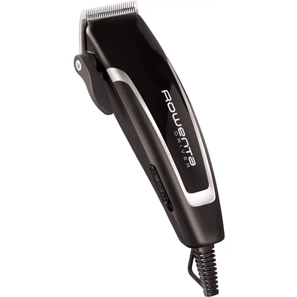 Aparat de tuns Rowenta Driver TN1603F0, lame inox, 4 piepteni, 15 lungimi de taiere, 3000 rpm, setare micro 1-2 mm, 1.8m cablu, negru & argintiu