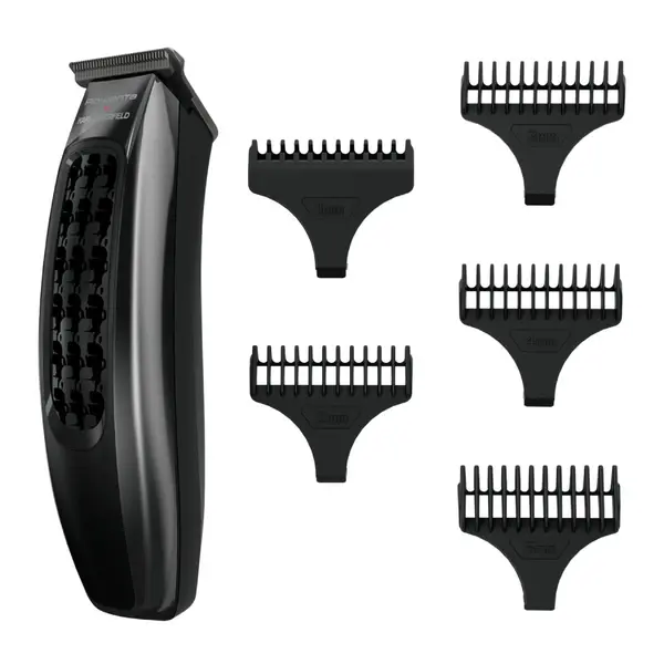 Aparat de tuns Rowenta x Karl Lagerfeld Barber Experience TN185LE0 6500 rpm autonomie 90 min 5 piepteni ficsi lame inox baza de incarcare indica