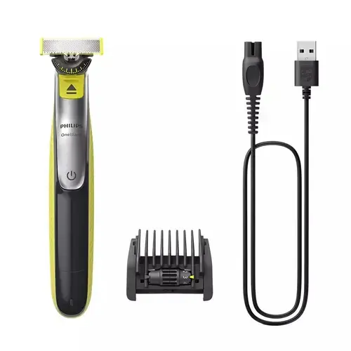 Aparat de tuns si barbierit Philips QP2734/20 OneBlade 360, Pieptene reglabil 5 in 1, 60 minute autonomie, Wet&Dry (Negru/Verde)
