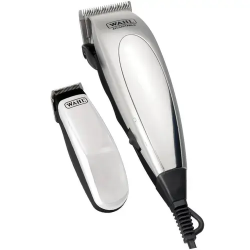 Aparat de tuns WAHL HomePro Deluxe, 20 mm, Autoascutire, Lame otel, 8 Accesorii, Gri