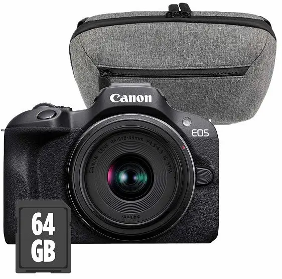 Aparat foto Canon - EOS R100 Travel Kit, RF-S 18-45mm f/4.5-6.3 IS STM