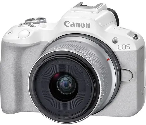 Aparat foto mirrorless Canon - EOS R50, RF-S 18-45mm, f/4.5-6.3 IS STM, alb