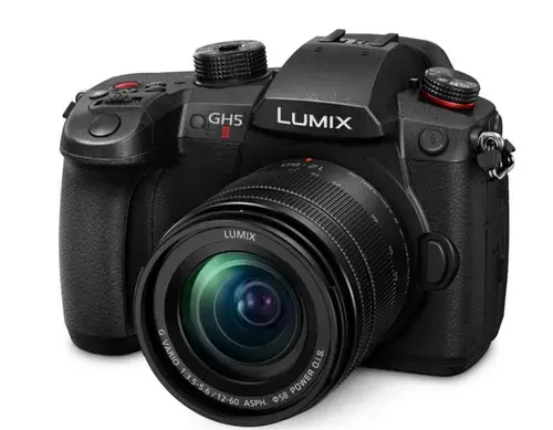 Aparat Foto Mirrorless Panasonic Lumix DC-GH5M2M MFT, 20.3 MP, Bluetooth, WiFi, Filmare 4K, cu obiectiv Lumix G Vario 12-60mm f3.5-5.6 (Negru)