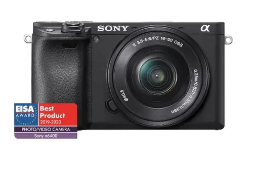 Aparat foto Mirrorless Sony Alpha A6400 LB, 24.2 MP, APS-C, Ecran 3inch, 4K HDR, 4D Focus + Obiectiv SELP1650 16-50 mm (Negru)