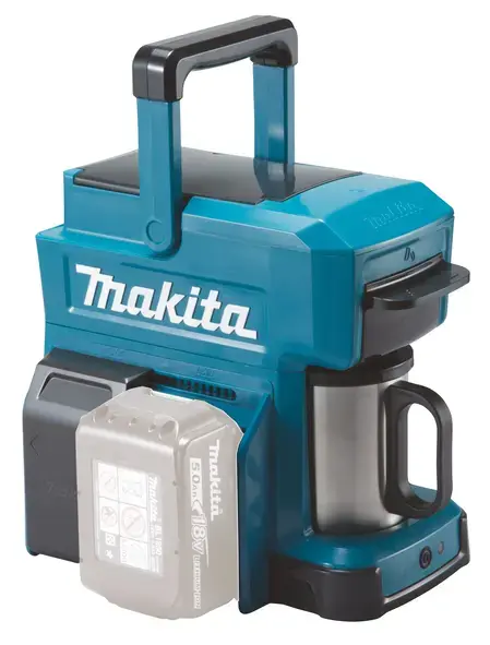 Aparat pentru preparat cafea Makita DCM501Z, compatibil cu acumulatori Li-Ion CXT 12 V LXT 18 V, capacitate rezervor 240 ml (Verde)