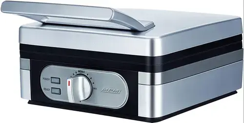 Aparat pentru preparat waffle MPM MGO-13, 1400 W, 2 Felii (Negru/Argintiu)