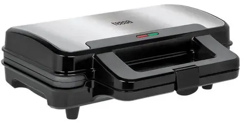 Aparat pentru preparat waffle Teesa TSA3225, 1000 W, 2 felii (Negru/Inox)