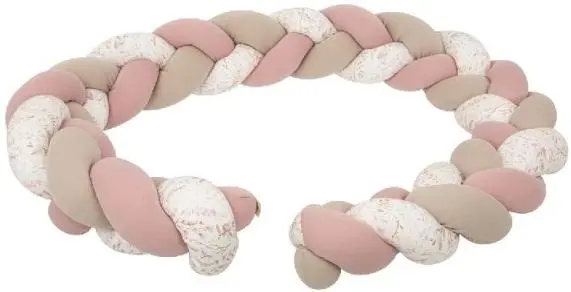 Apărătoare împletită pentru pătuț Bimbidreams - Niza, 230 cm, White/Purple