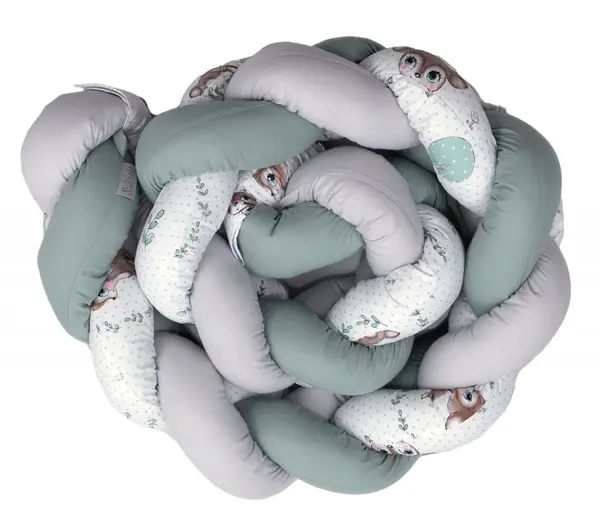 Aparatoare laterala patut Amy Bumper impletit inchidere velcro 210x21 cm Caprioara mica