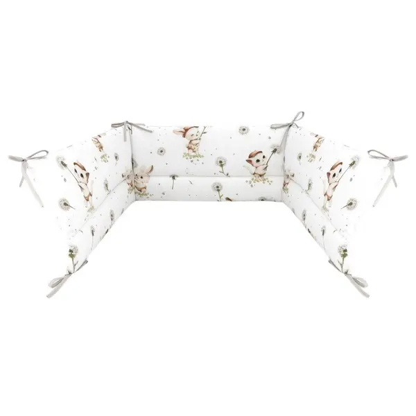 Aparatoare pentru patut, MimiNu, Din bumbac certificat Oeko Tex Standard 100, 180x30 cm, Cu panglici, Cats