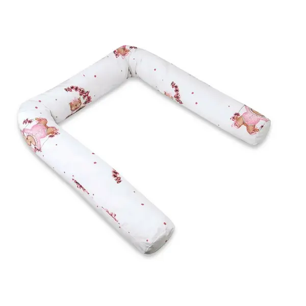 Aparatoare pentru patut, MimiNu, Tip rulou, Cu husa detasabila, Lungime 180 cm, Din bumbac certificat Oeko Tex Standard 100, Design, Betty