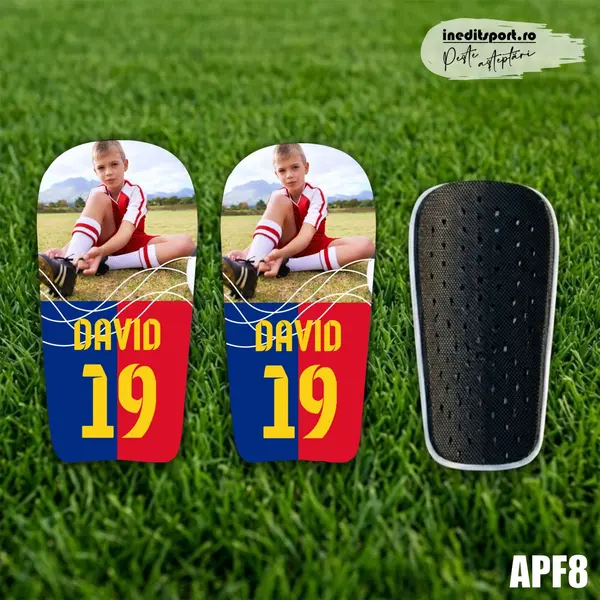 Aparatori de fotbal personalizate cu fotografie nume si numar - APF8 L (19x12cm)