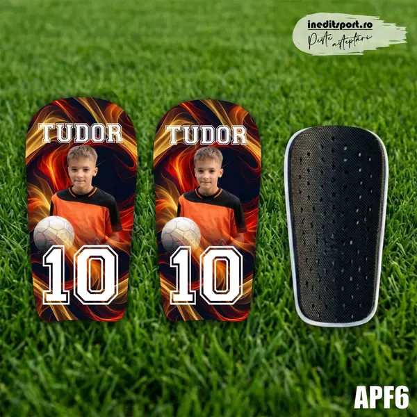 Aparatori de fotbal personalizate cu fotografie nume si numar APF6 L (19x12cm)