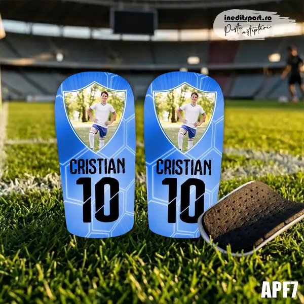 Aparatori de fotbal personalizate cu fotografie nume si numar APF7 L (19x12cm)