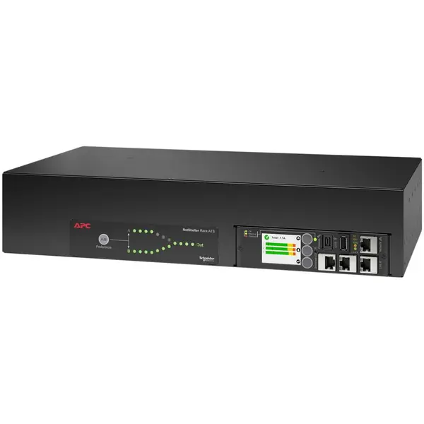 APC Comutator de transfer automat pentru rack APC NetShelter, 1U, 16A, 230V, 2 intrari C20, 8 intrari C13, 1 iesire C19, 50/60Hz