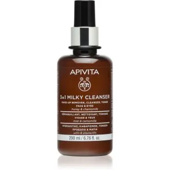 Apivita Cleansing Milk Face & Eyes Lapte demachiant 3 în 1 pentru față și ochi